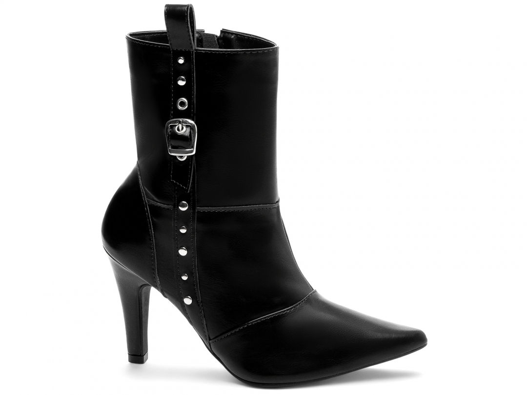 Bota Bico Fino Feminina - Preto