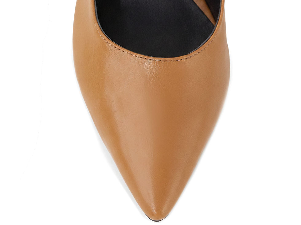 Thumbnail: Sapato Scarpin Slingback Salto Bloco - Caramelo