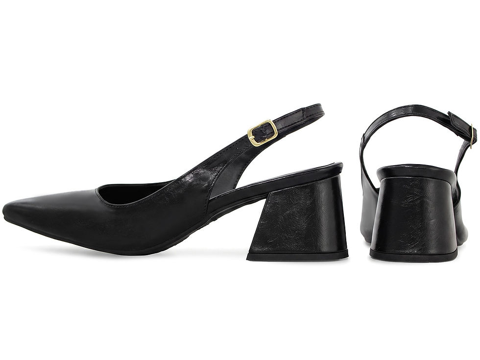 Thumbnail: Sapato Scarpin Slingback Salto Bloco - Preto