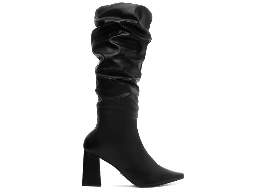 Thumbnail: Bota Franzida Slouchy Bico Fino Salto Grosso Arrasadora - produto