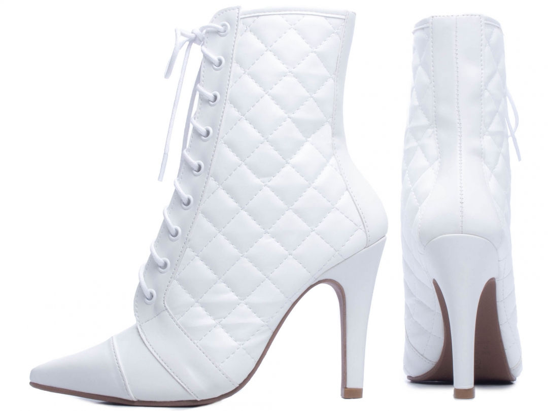 Bota Bico Fino Feminina - Branco