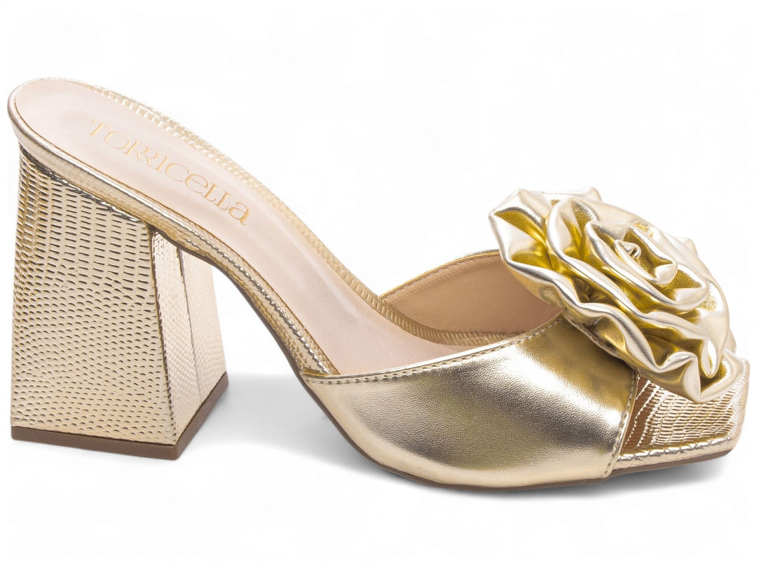 Sandália Tamanco Feminino - Dourado