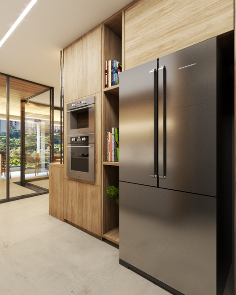 "cozinha espaçosa com armários"