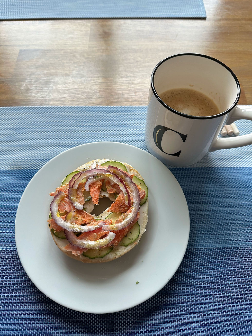 Christopher Csiszar creates his signature breakfast dish with coffee on the side