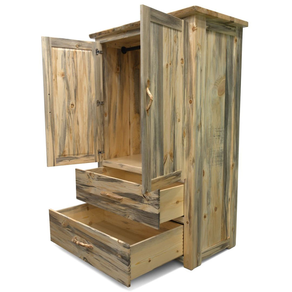 Thumbnail: Big Sky Live Edge Armoire with Two Drawers & hanging Rod
