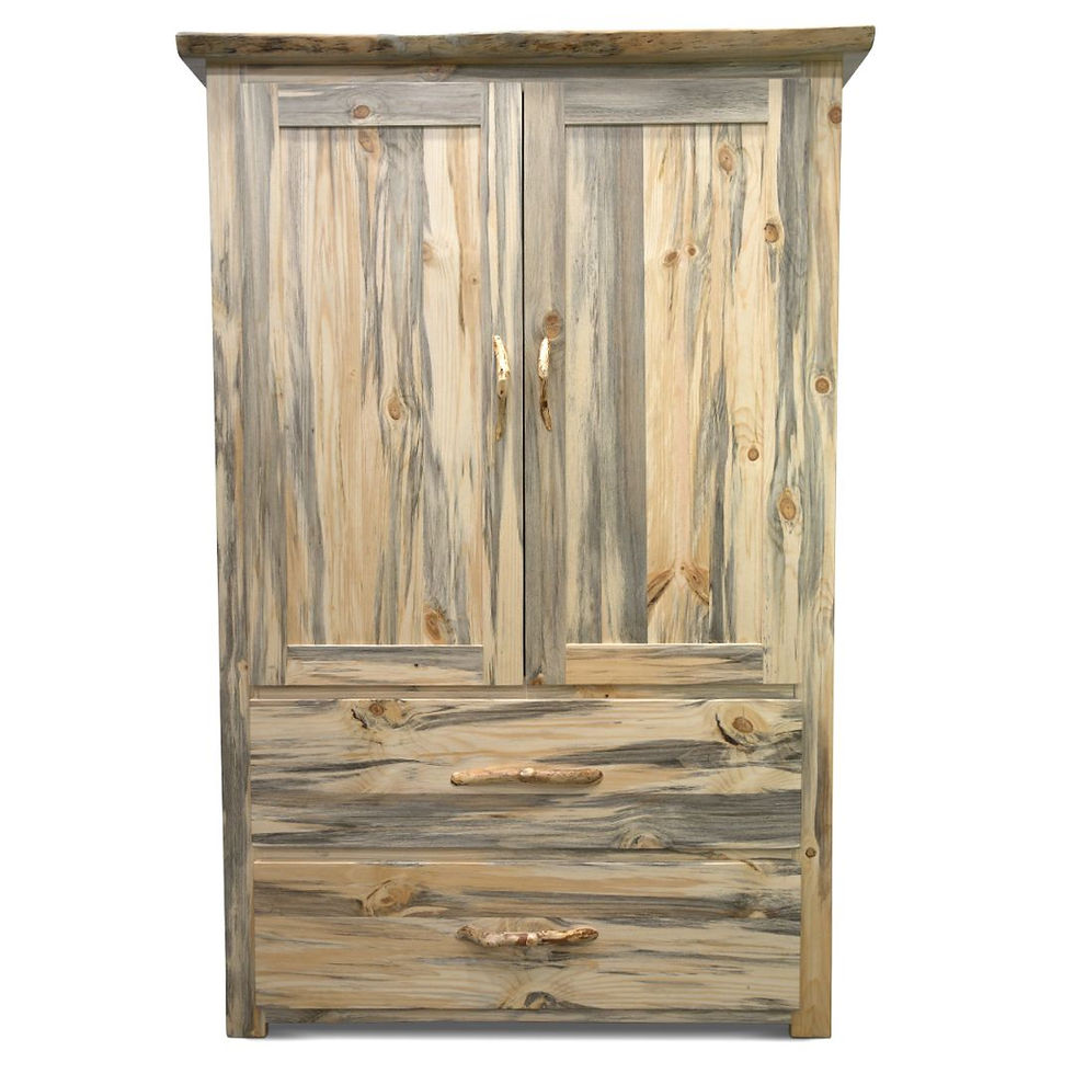 Thumbnail: Big Sky Live Edge Armoire with Two Drawers & hanging Rod