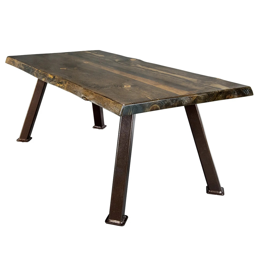 Thumbnail: Big Sky Live Edge Coffee Table - Copper Creek Iron Legs