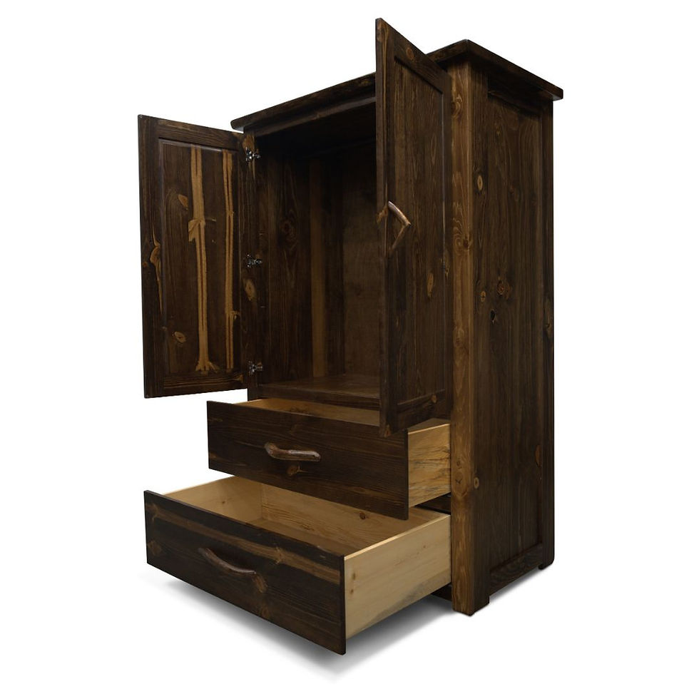 Thumbnail: Big Sky Live Edge Armoire with Two Drawers & hanging Rod
