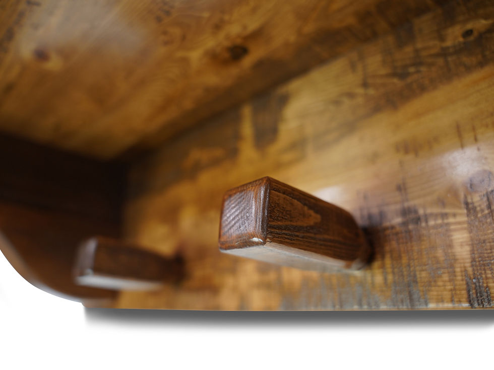 Thumbnail: Rough Cut Wall Shelf with pegs in Early American Stain