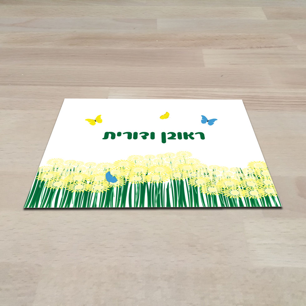 תמונה ממוזערת: שלט מגנט אביבי לדלת הכניסה לבית, שלט צבעוני עם פרחים ופרפרים על רקע לבן