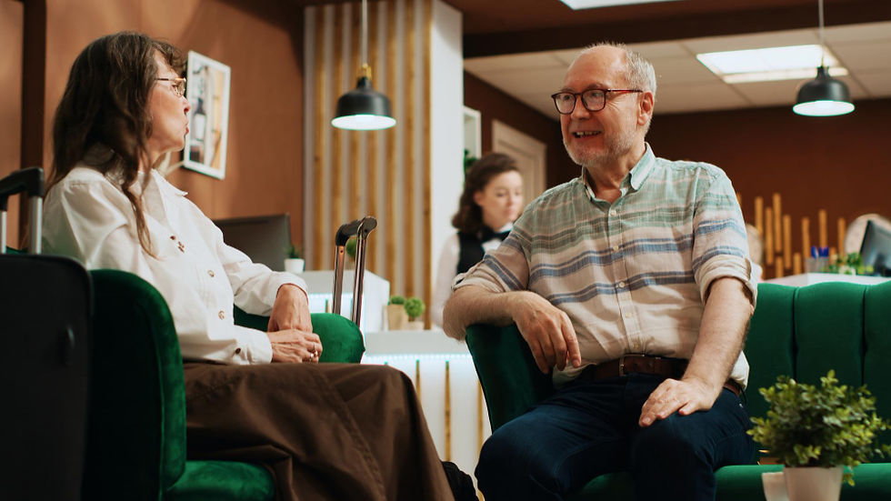 Aged care manager receiving one-on-one mentoring support from an external consultant