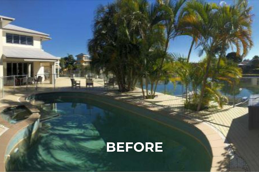 Before - old concrete pool