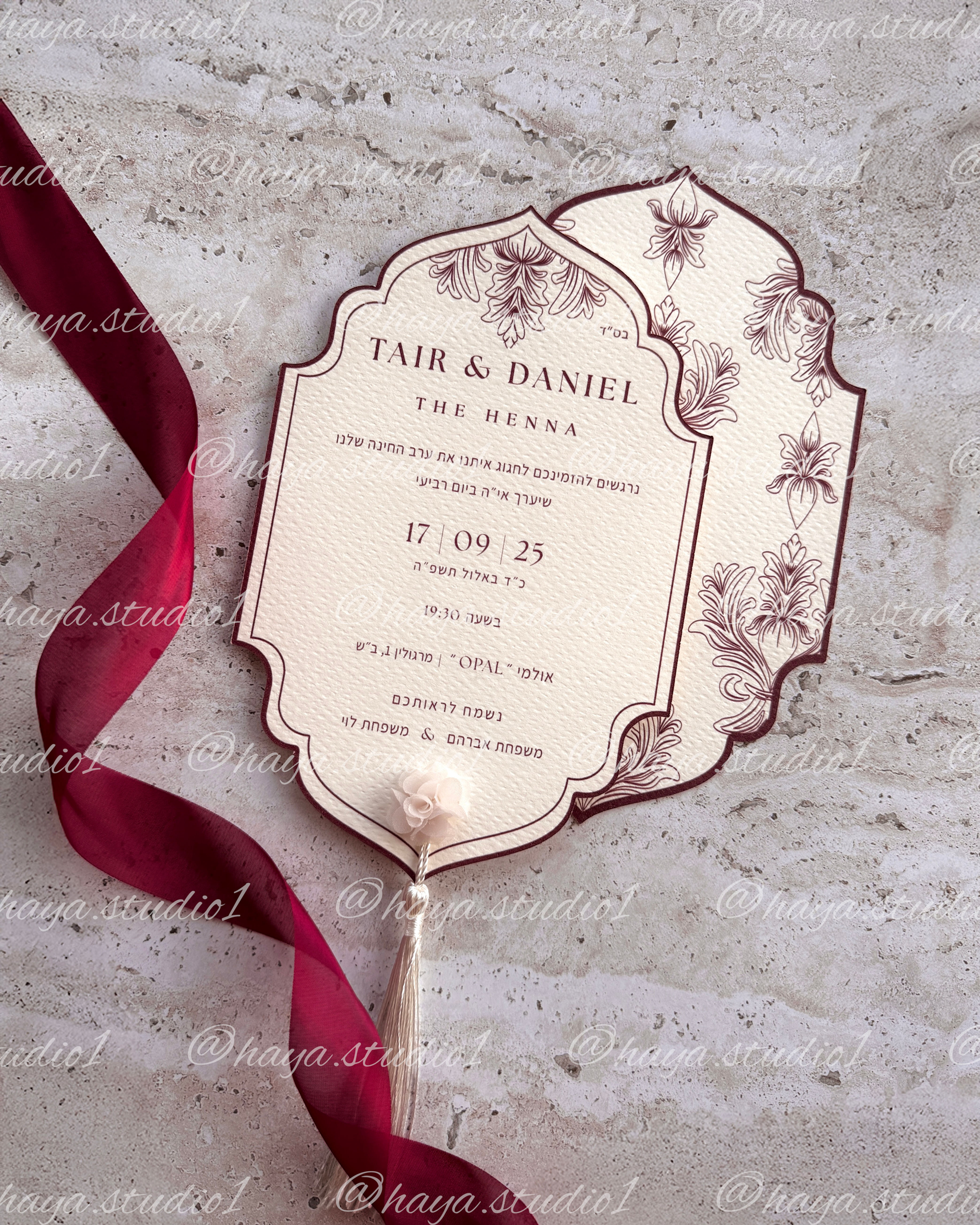 הזמנה לחינה במראה אתני