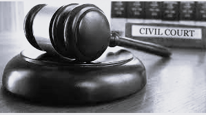 Gavel with Civil Court sign