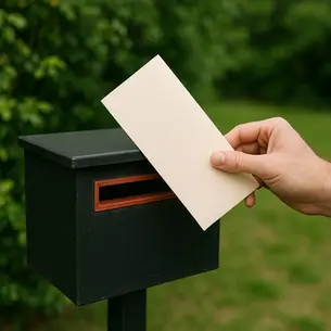 Person wirft einen Brief in den Briefkasten