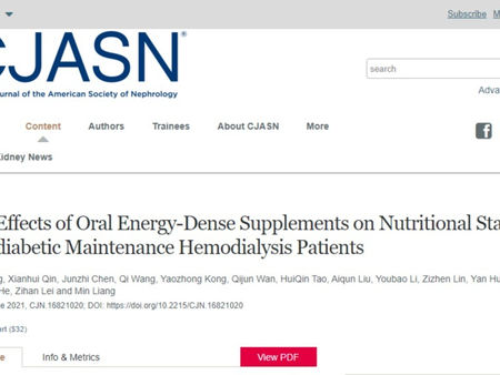 The Effects of Oral Energy-Dense Supplements on Nutritional Status in Nondiabetic Maintenance...