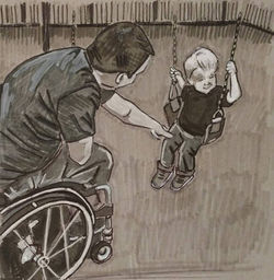 Father and Son at the Playground