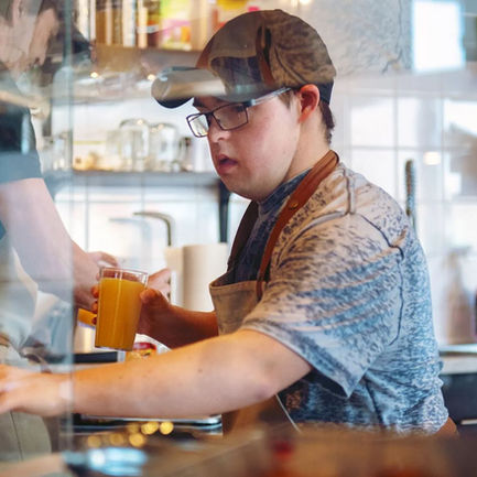 IDD Intellectually disabled male at work Canton Oaks MI 