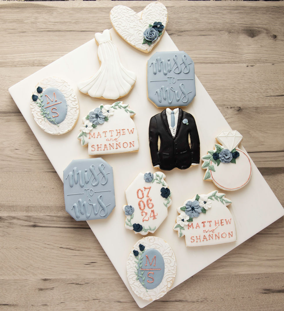BlueRoseGoldBridalShowerCookies