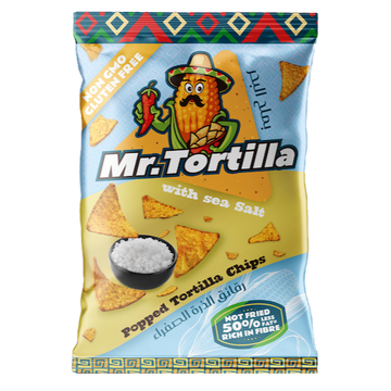 Mr. Tortilla Yellow Corn Chips with Sea Salt Flavour - 60g