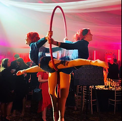 Blaise & Kate the spin twins on their lollipop hoop