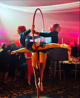 Spin twins, Blaise & Kate on the Lollipop Hoop