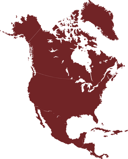 NACC Map North America representing working all over the continent
