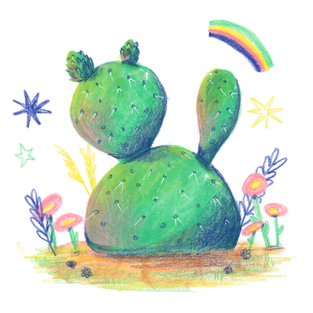 prickly pear, traditional drawing