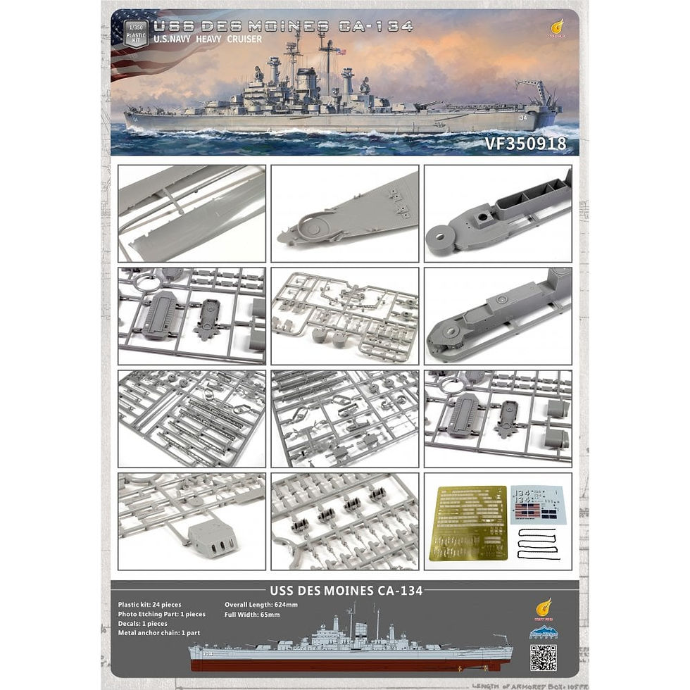 Thumbnail: Very Fire 1/350 Des Moines CA134 Heavy Cruiser #350918