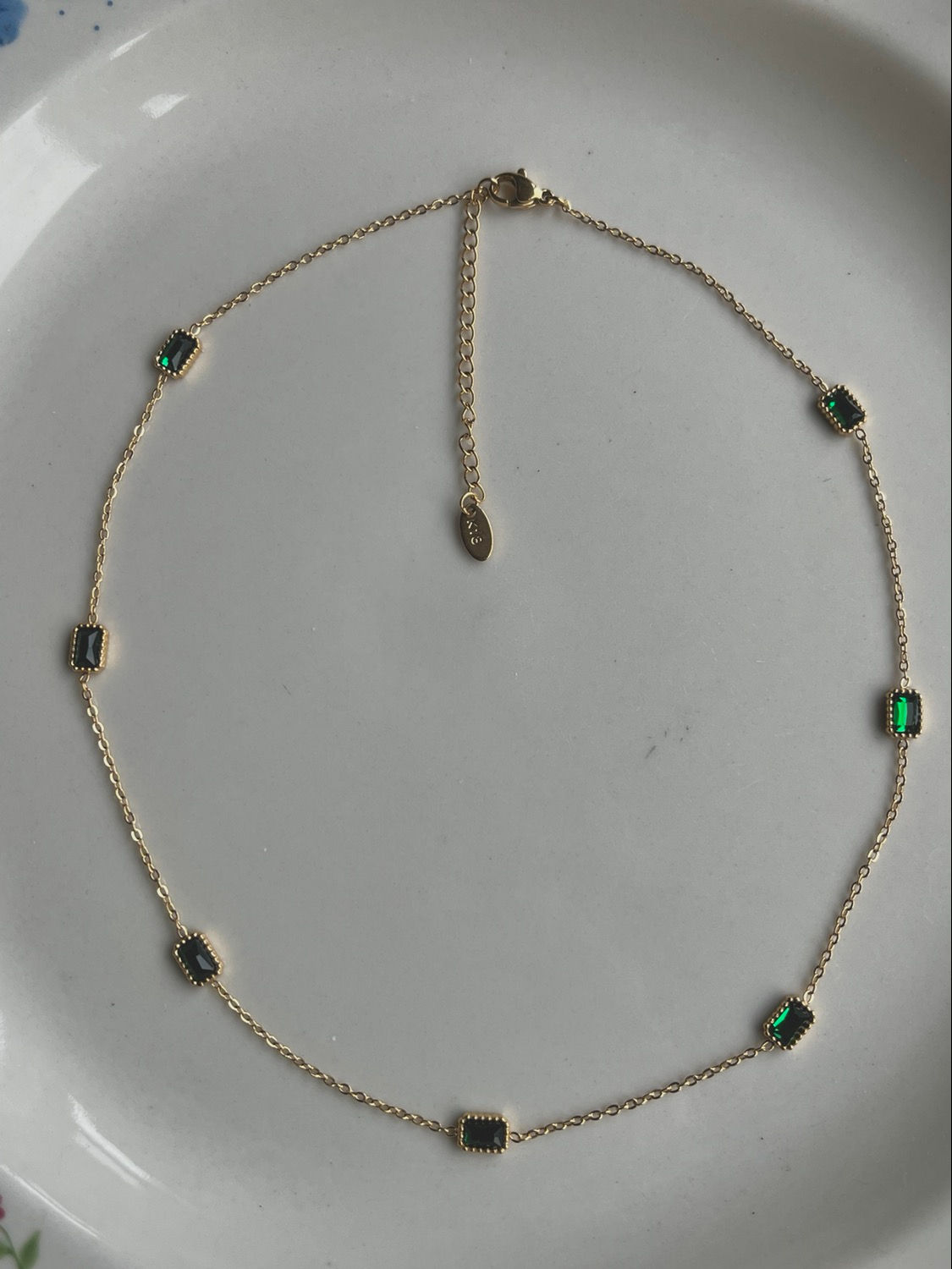 linked emerald necklace