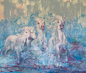 Heike LIN Triebel WILD HORSES II großformatig EQUINEART