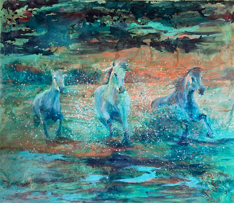 "WILD HORSES VII", SERIES, 120x140 cm, 2021