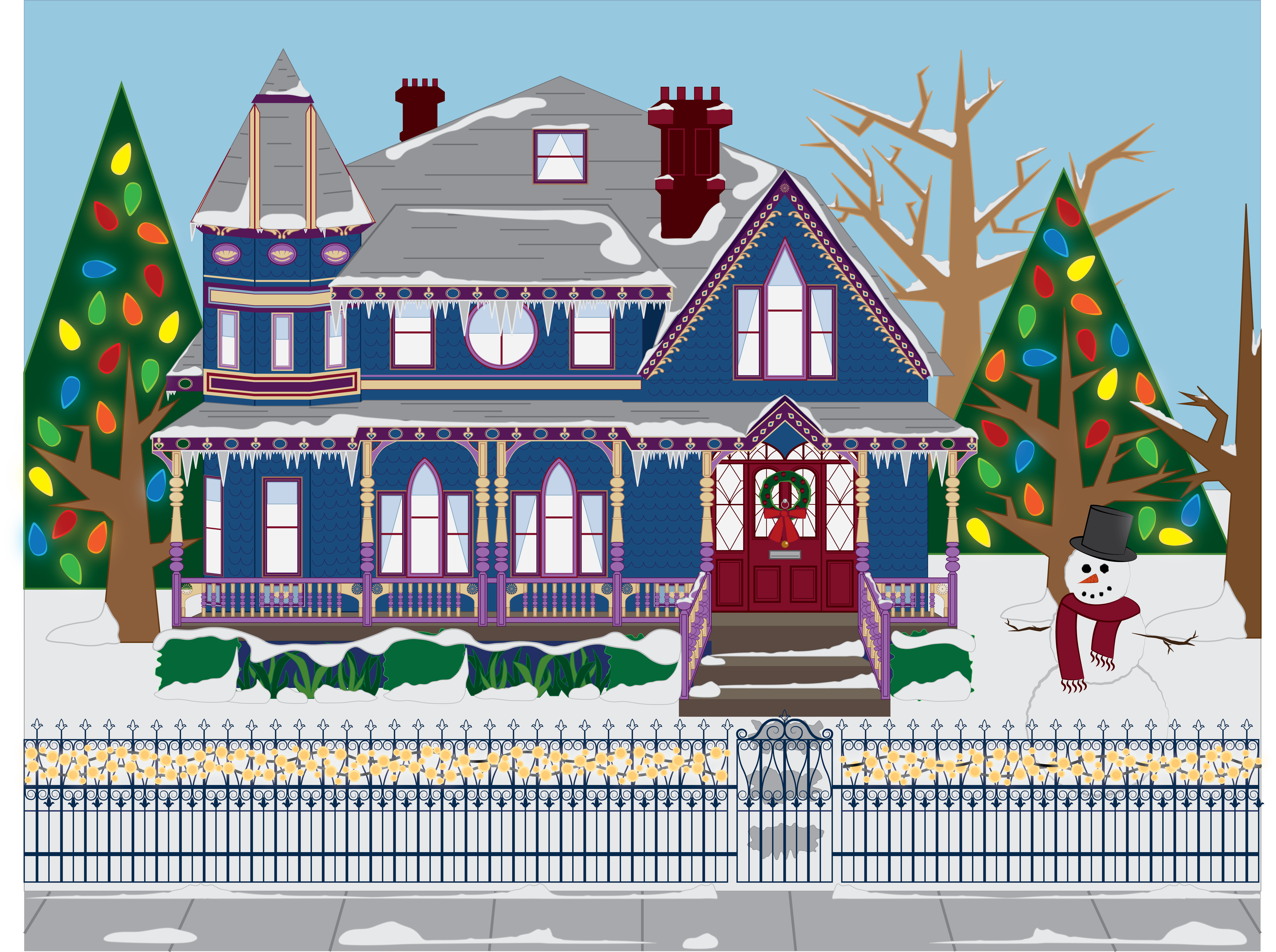 Winter Victorian House