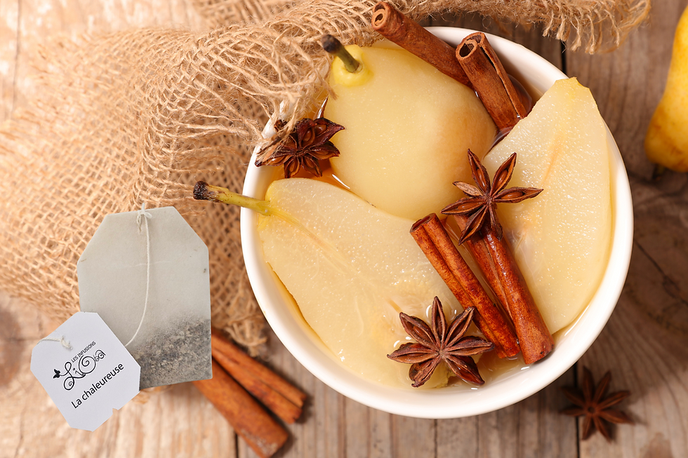 Pochierte Birnen mit „La chaleureuse“