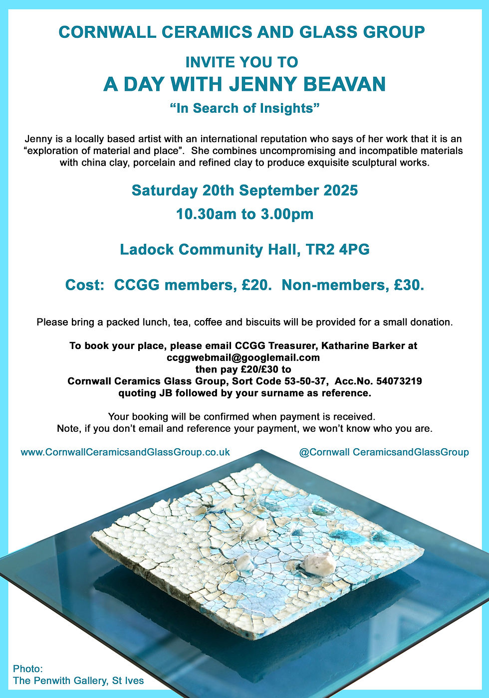 Our first event of the autumn season, a day with ceramic artist, Jenny Beavan.