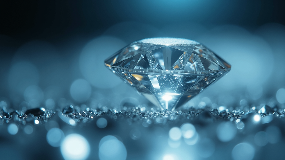 Eye-level view of a diamond under magnification