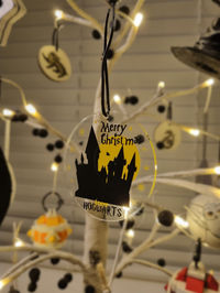 Hogwarts inspired Christmas decoration, vinyl design on acrylic disc bauble