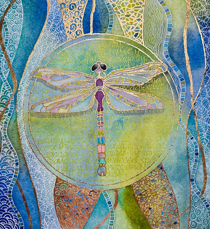 Golden drangonfly, by Darci Truax, Honoable Mention 2D, mixed media.jpeg