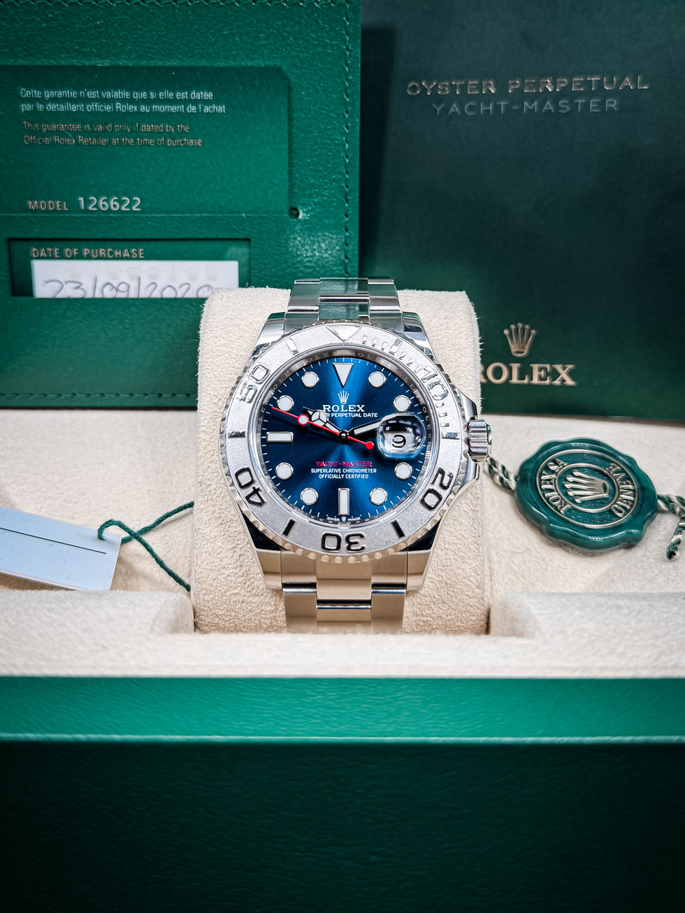 Rolex Yacht-Master 40 126622 blue dial with box and papers