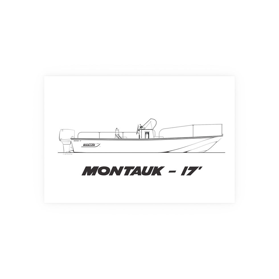 Classic 17 Boston Whaler Montauk Unframed 20x 30 Poster in satin finish