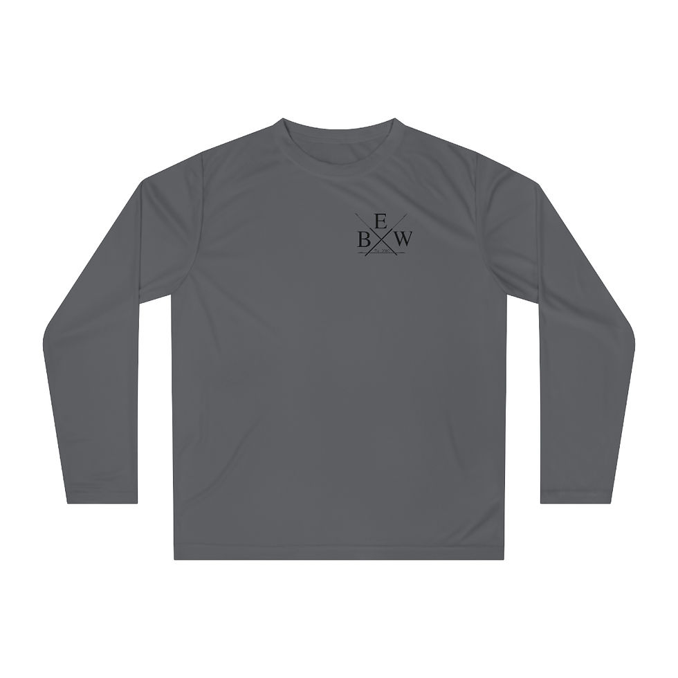 Thumbnail: EBW Long Sleeve Dry Wick - Black - Crossed Harpoons Front - EBW Flag Back