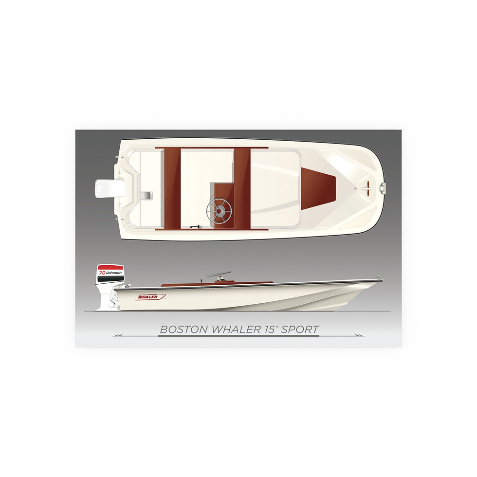 Classic 15 Boston Whaler Sport Unframed 20x 30 Poster in satin finish