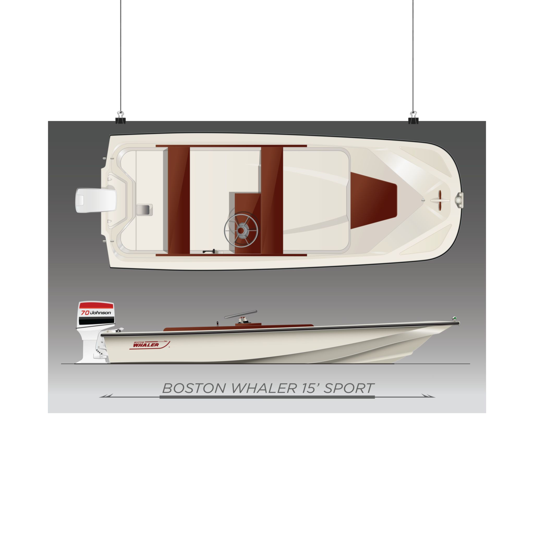 Boston Whaler 15' Sport - Satin Poster - Unframed - 12x18 or 20x30