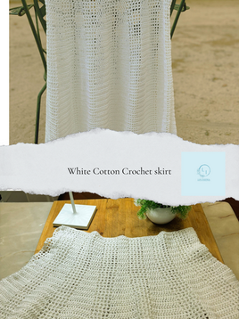 DIY Croceht white cotton skirt