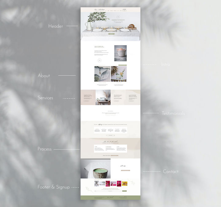 website designer landing page