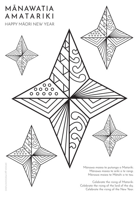 Matariki Star colouring page