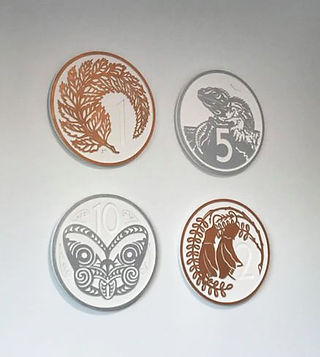 Retro New  Zealand painted coins