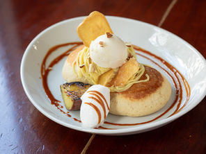 冬の味わい♪〈さつまいもモンブランパンケーキ〉etc...