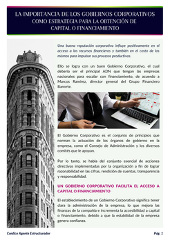 La importancia de los Gobiernos Corporativos como estrategia para la obtención de Capital o Financia