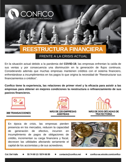 REESTRUCTURA FINANCIERA ANTE LA CRISIS ACTUAL